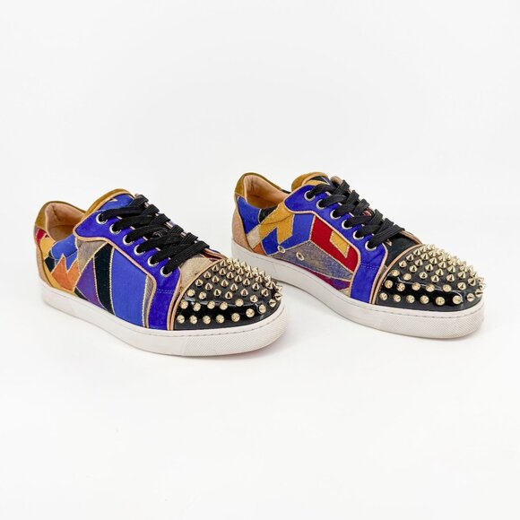 Christian Louboutin Vieira Spikes Orlato Sneakers EU 37.5 US 7.5 Geometric Multi - Picture 1 of 16
